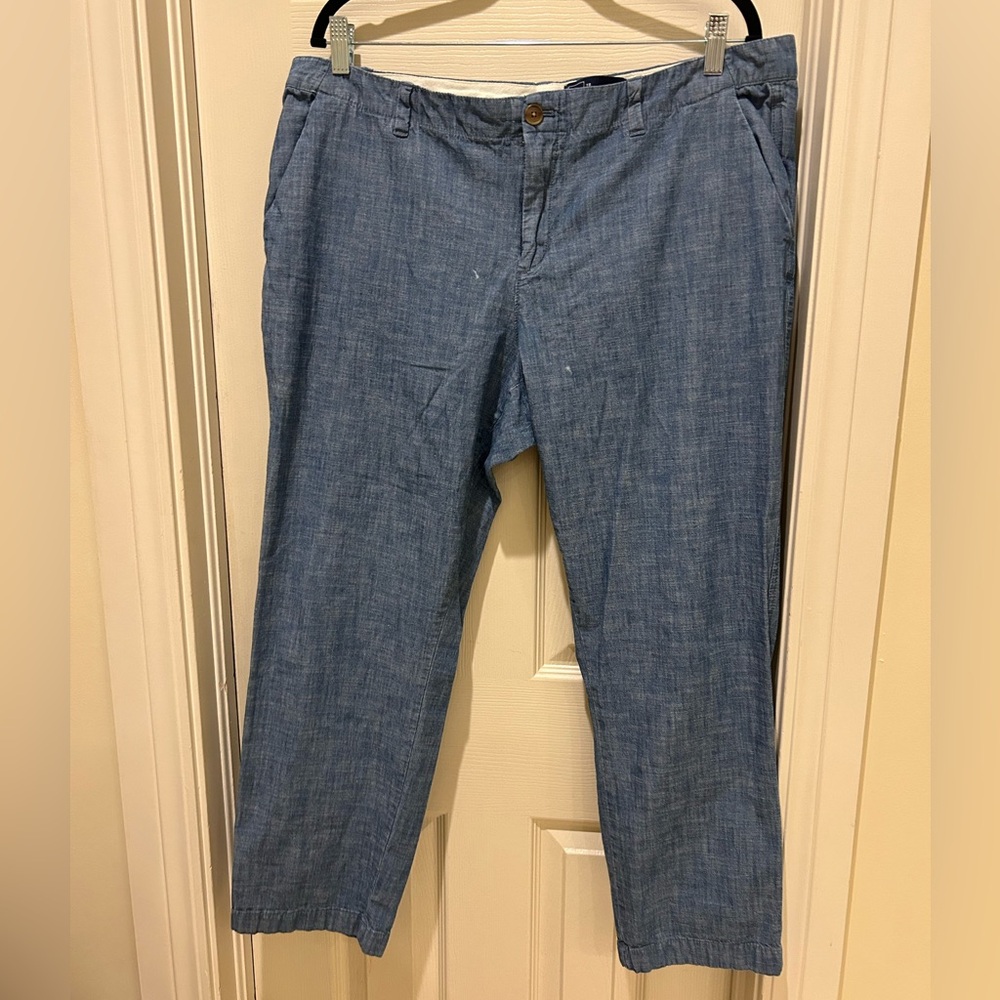 Gap light denim chambray trousers size 18